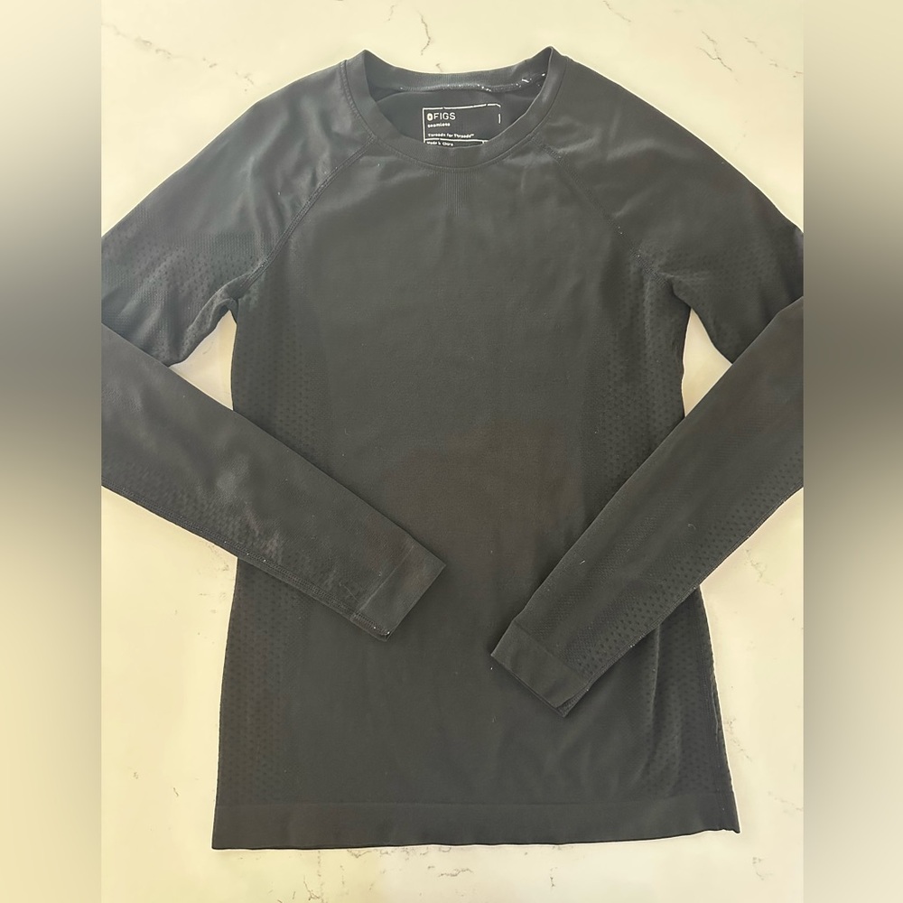 Figs Black Long Sleeve Tee
